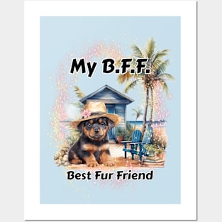 Dog - B.F.F. Rottweiler puppy Posters and Art